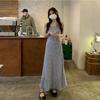 Vestido Floral de Estilo Campestre de Cintura Alta para Mujer, Adecuado para Primavera y Otoño, Vestido Largo de Corte A Delgado
