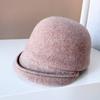 ¡Recomendar! Gorra con visera de lana merina australiana para mujer, sombrero de punto cálido de invierno, estilo ecuestre, sombrero pequeño que estiliza la cara, moda