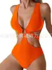 Aliexpress Amazon Venta Caliente Europea y Americana Multicolor Talla Grande Traje de Baño de una Pieza Cruzado con Copas Rígidas Plisado Adelgazante para Mujer