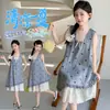 Vestido de Verano para Niñas 2026 Nuevo Estilo Vestido de Encaje con Retazos Estilo Coreano Vestido Camiseta sin Mangas de Algodón para Verano