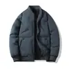 Jaqueta casaco de algodão masculina para outono e inverno, esportiva, casual, gola bomber, espessada, à prova de vento, quente, para jovens, moderna