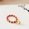 Anillo de ágata roja natural anillo de cacahuete colgante de loto anillo de la suerte rojo joyería de ágata roja al por mayor