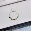 Pulseira Colorida Preservada com Galvanoplastia de Ouro Real, Espaçadores com Diamantes Brilhantes, Amuleto da Sorte Multicolorido para Mulheres, Joias de Nicho Exclusivas e Modernas Empilháveis