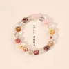Pulseira Lisa de Cristal com Flor de Resina Amarela 10mm, Pulseira Estilo Flor de Resina Vermelha com Cristal, Versátil e Fashion, Flor de Resina Estilo Peixe Koi 14mm
