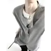 Estilo Montanha de Outono/Nicho Old Money Cleanfit Falso Duas Peças Gola Henley Manga Curta Masculino Verão Designer Malha Camiseta Tendência