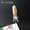 Decoração de Bolo Asas de Pena de Anjo Bolo Dourado Branco Asas Bonitas Bandeira de Bolo de Pena Grande