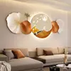 Nuevo Estilo Crema Sala de Estar Mesita de Noche LED Luminoso Pintura Decorativa Mural Piedra para Correr Arenisca Sentido Avanzado Pintura Colgante de Pared