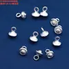 Pingente Charm Flor Pequena Folha Submarino em Prata Esterlina Pingente de Prata Esterlina Branca Material para Miçangas Artesanais DIY Acessórios