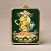 Colgante Thangka del Tíbet Zakilam Cuadrado Aleación de Acero de Titanio Oro Varios Patrones de Minerales Puede Elegir Directo de Fábrica