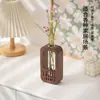Madera de Nogal Estilo Chino Madera Maciza Florero de Escritorio Vidrio Transparente Hidropónico Decoración de Alta Gama Florero para Flores Secas Oficina