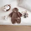 Rompere de Bebé Súper Lindo y Peludo 2026 Nuevo Traje de Invierno de Polar para Bebé Conjunto con Capucha para Recién Nacido