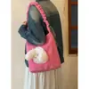 Bolsa de Peluche Adorable con Pliegues Estilo Japonés, Nueva Bolsa Versátil de Hombro Cruzada de Nicho, Bolso Cubo para el Viaje Diario