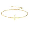 Tornozeleira Cruzada Amazon de Cobre com Zircônia Incrustada, Elegante, Delicada, Simples, Estilo Casual Joia para Pé para Mulheres 2026