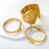 Pulseira Aberta Geométrica Clássica Vintage Estilo Europeu e Americano Banhada a Ouro 18K para Uso Diário em Camadas, Atacado de Pulseiras de Alta Qualidade