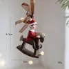 Calcetines de Caballo Rojo con Campana Tridimensional Retro de Nuevo Producto Transfronterizo Colgante de Resina Adornos para Árbol de Navidad Decoración Festiva Regalos