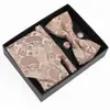 Set de Regalo de Corbata para Hombre, Pajarita de Moda de Alta Gama, Jacquard de Seda de Poliéster Bordado, Logotipo Personalizado, Corbata para Hombre al por Mayor