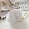 Bolso de peluche con orejas de conejo, de imitación de conejo Rex, para mujer, con clip de princesa, con cadena, bandolera portátil