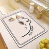 Alfombrilla Drenante para Fregadero de Cocina de Dibujos Animados, Salvamanteles para Restaurante, Aislamiento Térmico, Resistencia al Calor, Absorción de Agua, Secado Rápido, Resistencia a la Suciedad, Resistencia al Desgaste, Fácil de Cuidar