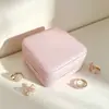Caja de Joyería Portátil para Niñas, Anillos, Pendientes, Pulseras, Bolsa de Cosméticos a Prueba de Polvo, Dulce Caja de Almacenamiento para Bisutería