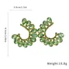 Brincos redondos geométricos europeus e americanos de moda transfronteiriça cravejados com diamantes, elegantes e sofisticados, brincos statement versáteis e únicos