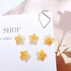 Decoraciones versátiles y translúcidas de flor de lirio para uñas, un popular esquema de color degradado con flores de cinco pétalos, dijes de uñas ponibles, pasadores y adornos de resina