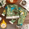 Conjunto de Ropa Interior Térmica para Niños, Forrado de Felpa y Engrosado, Ropa de Otoño para Niños y Niñas, Ropa Térmica para Bebés, Ropa para Bebés