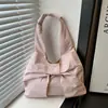 Bolsa colete xadrez retrô estilo coreano transfronteiriça, bolsa de ombro de grande capacidade, bolsa de compras leve, bolsa de lona versátil para estudantes do sexo feminino