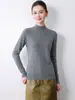 Ropa de alta gama lista para usar con un diseño simple y duradero, con cuello semi-alto y mangas largas, top versátil para mujer para primavera y otoño con un ambiente casual y elegante