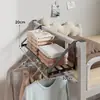 Gadget para secar roupas de dormitório: barra de suspensão para beliche inferior e superior, cabideiro, prateleira de armazenamento para roupas no final da cama