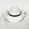 Sombrero Cowboy Occidental de Lana para Hombre y Mujer Europeo y Americano Hebilla de Cuero con Ala Grande Enrollada Sombrero de Copa Sombrero de Fieltro Sombrero de Jazz