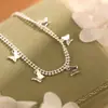 Pulsera de Plata Pura 990 Mariposa Amor Doble Capa para Mujer, Dulce Diseño de Nicho, Joyería de Plata Pura de Alta Gama, Regalo de Cumpleaños