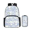 Mochila de Dibujos Animados Anime Caliente de Fábrica Mochila para Estudiante Mochila Completamente Estampada Caja de Papelería Portátil Juego de Dos Piezas
