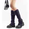 Meias de Lã com Zíper Sexy Coberturas de Bota Felpudas Femininas JK Longas para Pés Aquecedores de Pés de Tricô Quentes Outono e Inverno Tendência