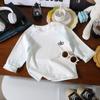 Camiseta Interior de Manga Larga para Niños 2026 Nueva Primavera y Otoño Unisex Sin Costuras Versátil Pulóver Camiseta Interior de Manga Larga
