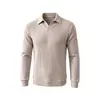 Nova Camisa Polo Masculina de Manga Longa Outono 2026, Camisa Polo Casual Plus Size Estilo Old Money, Camada Base
