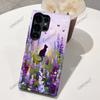 Jardim de Flores Gato Preto É Adequado para Capas de Celular Samsung S22/S23, Película Dois em Um S24 Estilo Pintura a Óleo Capa de Celular Anti-Queda