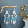 Estilo étnico Miao Silver Tassel Brincos Bohemian Turquesa Tassel Brincos Minorias étnicas Atrações turísticas Brincos