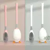 Cepillo de Inodoro de Silicona con Base, Cerdas Duras, Sin Ángulos Muertos, para Limpiar el Inodoro, Limpieza del Baño, Uso Doméstico