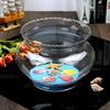 Tanque de Peixe de Vidro Transparente Pequeno com Renda Tanque para Peixe Dourado Tartaruga Mesa de Centro Sala de Estar Escritório Ornamentos para Tanque de Peixes de Água