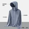 Atacado de fábricas de comércio exterior: Roupa de proteção solar de seda gelada, proteção UV para atividades ao ar livre masculina verão 2026 nova tamanho grande roupa de proteção solar