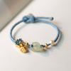 Pulsera de hebilla de seguridad Hetian pulsera de hebilla de anillo pulsera femenina diseño de nicho ins pulsera de amigas de perlas cuerda trenzada