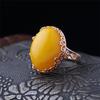Anel de Cera de Abelha Viva para Homens e Mulheres Anel de Dedo Âmbar Ouro Rosa Incrustado Amarelo Óleo de Galinha Anel de Cera de Abelha Antigo
