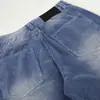 Pantalones de pana blanca desgastada, pantalones largos holgados de pierna ancha, pantalones rectos básicos versátiles casuales de estilo callejero americano para hombre