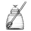 Tarro de Miel Transparente Creativo Gran Capacidad Almacenamiento Diario de Miel para el Hogar Tarro de Miel de Vidrio Borosilicato con Varilla para Remover