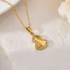 Pingente de Cuia Flash Cravejado de Diamantes Colar de Aço Titânio Banhado a Ouro 18K Cor Duradoura Joia de Luxo Leve Personalizada de Alta Qualidade para Mulheres