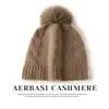 Gorro casual estilo coreano, gorro de cachemira tejido, gorro con pompón, gorro grueso de punto trenzado para otoño e invierno, gorro tipo beanie, gorro para clima frío