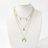Cadena de Perlas Oceánicas de Venta Caliente Transfronteriza Europea y Americana Cadena para Clavícula de Mujer Colgante de Estrella de Mar y Concha Collar Multicapa Apilable Venta al por Mayor