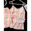 Pijama de Seda Helada Estilo Puro Deseo para Mujer Verano Sexy de Encaje con Tirantes Pantalones Cortos Pintura a Tinta con Almohadilla en el Pecho Ropa para el Hogar Amazon