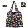 En stock Bolsa de compras plegable 190T ligera fina de nailon impermeable portátil de un solo hombro tamaño mediano bolsa ecológica bolso de mano bolsa de supermercado