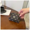 Portatarjetas para Mujer Estilo Coreano Moda Estampado de Letras Ultra-delgado Portadocumentos Organizador de Tarjetas de Crédito Bolso de Mano Simple y Ligero